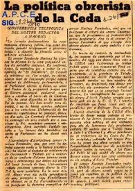 La política obrerista de la Ceda | Biblioteca Virtual Miguel de Cervantes