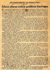 Ideas claras sobre política francesa | Biblioteca Virtual Miguel de Cervantes