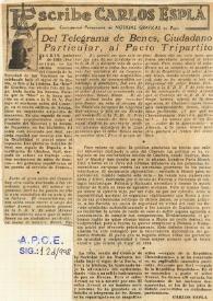 Del telegrama de Benes, ciudadano particular, al Pacto Tripartito / Carlos Esplá | Biblioteca Virtual Miguel de Cervantes