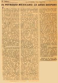 El petróleo mexicano: 23 años después / R. Calpes | Biblioteca Virtual Miguel de Cervantes
