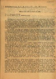 Carta de la CNT a la JARE. México (D. F.), 28 de abril de 1943 | Biblioteca Virtual Miguel de Cervantes