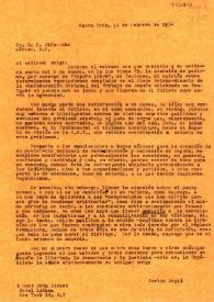 Carta de Carlos Esplá a Progreso Alfarache. New York, 14 de febrero de 1953 | Biblioteca Virtual Miguel de Cervantes