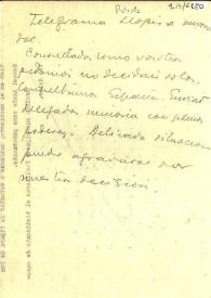 Telegrama de Rodolfo Llopis a la Minoría socialista | Biblioteca Virtual Miguel de Cervantes