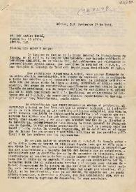 Carta de UGT a Carlos Esplá. México D. F., 17 de noviembre de 1948  | Biblioteca Virtual Miguel de Cervantes