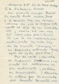 Carta de Carlos Esplá a Indalecio Prieto. México, D. F., 27 de marzo de 1961 | Biblioteca Virtual Miguel de Cervantes