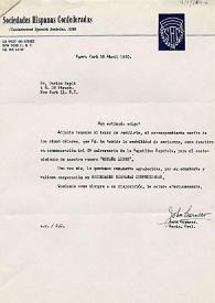 Carta de John Carnero a Carlos Esplá. Nueva York, 20 de abril de 1960 | Biblioteca Virtual Miguel de Cervantes