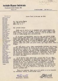 Carta de Alberto Uriarte y Jesús González Malo a Carlos Esplá. Nueva York, 14 de mayo de 1961 | Biblioteca Virtual Miguel de Cervantes