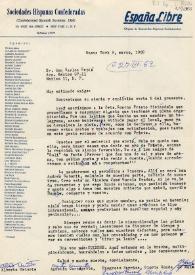 Carta de las Sociedades Hispanas Confederadas a Carlos Esplá. Nueva York, 9 de marzo de 1962 | Biblioteca Virtual Miguel de Cervantes