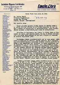 Carta de las Sociedades Hispanas Confederadas a Carlos Esplá. Nueva York, 9 de julio de 1964 | Biblioteca Virtual Miguel de Cervantes