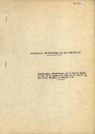 "Solidaridad Internacional de las democracias": conferencia pronunciada por D. Carlos Esplá el día 20 de agosto de 1943 en el Centro Republicano Español de México D.F.  | Biblioteca Virtual Miguel de Cervantes