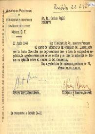 Carta de Arturo Mori a Carlos Esplá. México, D.F., 11 de junio de 1944 / Arturo Mori y E. Criado y Romero | Biblioteca Virtual Miguel de Cervantes