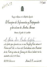 Homenaje a Jiménez de Asúa invitando a Carlos Esplá. México, D.F., enero de 1965 | Biblioteca Virtual Miguel de Cervantes