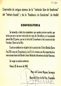 Homenaje por el cincuentenario de la muerte de don Francisco Giner de los Ríos. México, 25 de enero de 1965 | Biblioteca Virtual Miguel de Cervantes