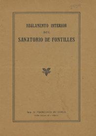 Reglamento interior del Sanatorio de Fontilles | Biblioteca Virtual Miguel de Cervantes