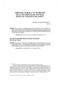 Derecho, moral y el problema de la no identidad: apuntes sobre el concepto de daño / Santiago Truccone Borgogno | Biblioteca Virtual Miguel de Cervantes