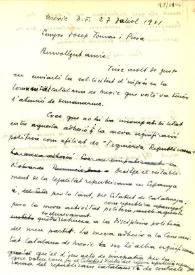 Carta de Carlos Esplá a Josep Tomás i Piera | Biblioteca Virtual Miguel de Cervantes