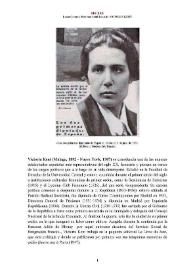 Victoria Kent (Málaga, 1892 - Nueva York, 1987) [Semblanza]
 / Lucía Cotarelo Esteban
 | Biblioteca Virtual Miguel de Cervantes