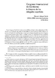 Congreso Internacional de Escritores: la diáspora de los delegados
españoles / Manuel Aznar Soler | Biblioteca Virtual Miguel de Cervantes