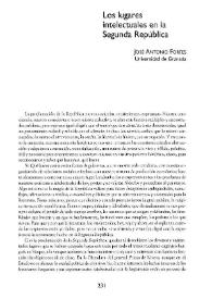 Los lugares intelectuales en la Segunda República / José Antonio Fortes | Biblioteca Virtual Miguel de Cervantes