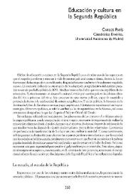Educación y cultura en la Segunda República  / Carlos París | Biblioteca Virtual Miguel de Cervantes