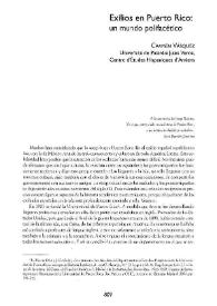 Exilios en Puerto Rico: un mundo polifacético  / Carmen Vásquez | Biblioteca Virtual Miguel de Cervantes
