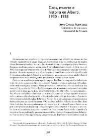 Caos, muerte e historia en Alberti, 1930- 1938  / Juan Carlos Rodríguez | Biblioteca Virtual Miguel de Cervantes