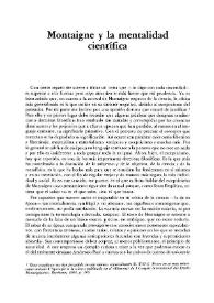 Montaigne y la mentalidad científica / Otilia López Fanego | Biblioteca Virtual Miguel de Cervantes