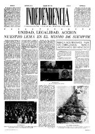 Independencia : Publicación de la Unión de Jóvenes Patriotas. Núm. 8, enero de 1945  | Biblioteca Virtual Miguel de Cervantes