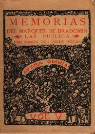Sonata de primavera. Memorias del Marqués de Bradomín / las publica don Ramón del Valle Inclán | Biblioteca Virtual Miguel de Cervantes