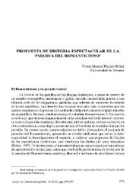 Propuesta de historia espectacular de la parodia del Romanticismo / Víctor Manuel Peláez Pérez | Biblioteca Virtual Miguel de Cervantes