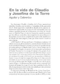 En la vida de Claudio y Josefina de la Torre / Aguilar y Cabrerizo | Biblioteca Virtual Miguel de Cervantes