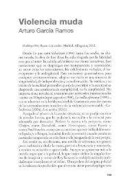 Violencia muda / Arturo García Ramos | Biblioteca Virtual Miguel de Cervantes
