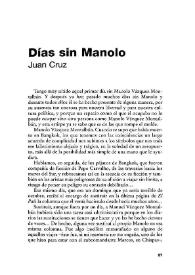 Días sin Manolo / Juan Cruz | Biblioteca Virtual Miguel de Cervantes