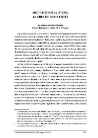 Ana María Arias de Cossío: "Arte y reto en la escena: la obra de Nuria Espert". Madrid: Ediciones Cumbres, 2015, 807 págs. [Reseña] / Olivia Nieto Yusta | Biblioteca Virtual Miguel de Cervantes