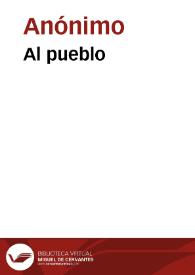 Al pueblo | Biblioteca Virtual Miguel de Cervantes