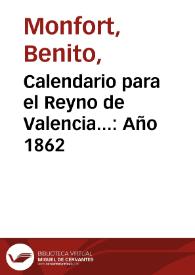 Calendario para el Reyno de Valencia... Año 1862 | Biblioteca Virtual Miguel de Cervantes