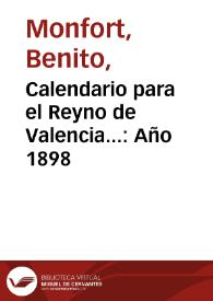 Calendario para el Reyno de Valencia... Año 1898 | Biblioteca Virtual Miguel de Cervantes