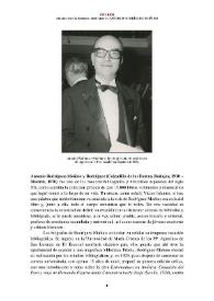 Antonio Rodríguez-Moñino y Rodríguez (Calzadilla de los Barros, Badajoz, 1910 – Madrid, 1970) [Semblanza] / Antonio Parrilla Recuero | Biblioteca Virtual Miguel de Cervantes