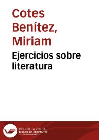 Ejercicios sobre literatura | Biblioteca Virtual Miguel de Cervantes
