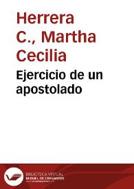Ejercicio de un apostolado | Biblioteca Virtual Miguel de Cervantes