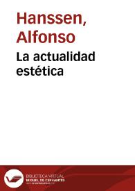 La actualidad estética | Biblioteca Virtual Miguel de Cervantes