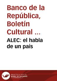 ALEC: el habla de un país | Biblioteca Virtual Miguel de Cervantes