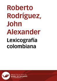 Lexicografía colombiana | Biblioteca Virtual Miguel de Cervantes