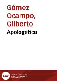 Apologética | Biblioteca Virtual Miguel de Cervantes