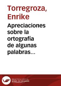 Apreciaciones sobre la ortografía de algunas palabras guajiras | Biblioteca Virtual Miguel de Cervantes