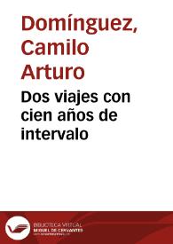 Dos viajes con cien años de intervalo | Biblioteca Virtual Miguel de Cervantes