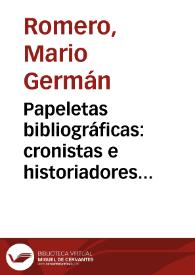 Papeletas bibliográficas: cronistas e historiadores del siglo XVIII | Biblioteca Virtual Miguel de Cervantes