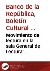Movimiento de lectura en la sala General de Lectura: noviembre de 1964 | Biblioteca Virtual Miguel de Cervantes