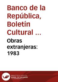 Obras extranjeras: 1983 | Biblioteca Virtual Miguel de Cervantes