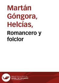 Romancero y folclor | Biblioteca Virtual Miguel de Cervantes